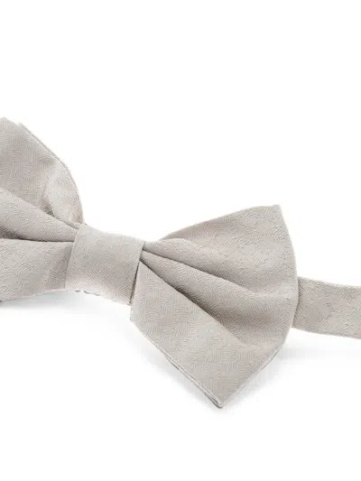 Corneliani Geometric-pattern Bow Tie In Neutrals