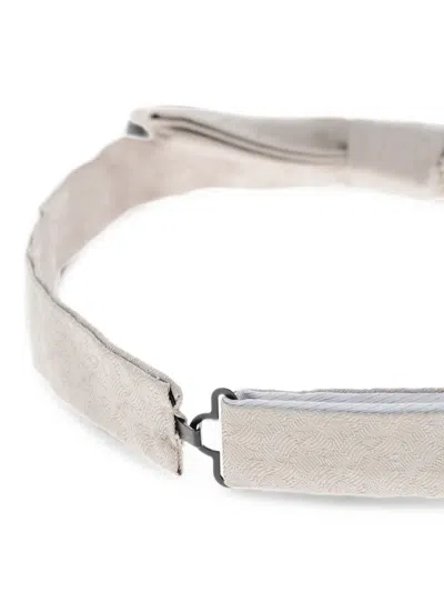 Corneliani Geometric-pattern Bow Tie In Neutrals