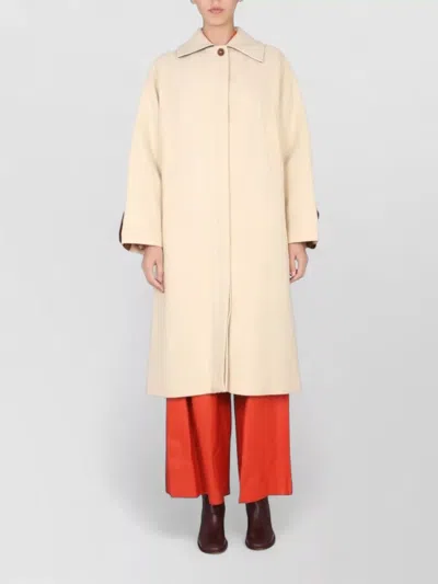 Alysi Short Straight-silhouette Coat With Classic Collar In Brown
