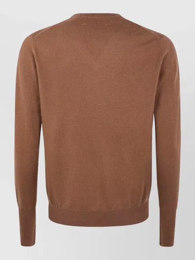 Ballantyne V Neck Pullover Argyle Pattern Knit In Red
