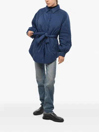 Bacon Belted Puffer Jacket In Blue