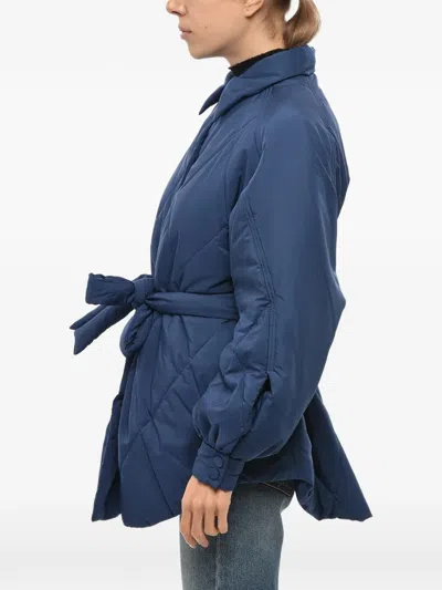 Bacon Belted Puffer Jacket In Blue