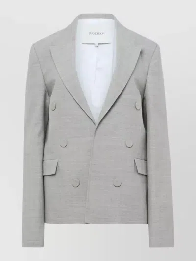 Jw Anderson Double Breasted Tailored Jacket Structured Shoulders In Multi