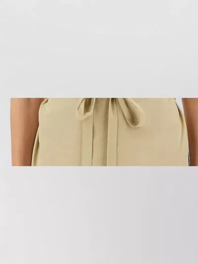 Alysi Beige Solid Round Neck Maxi Dress In Brown