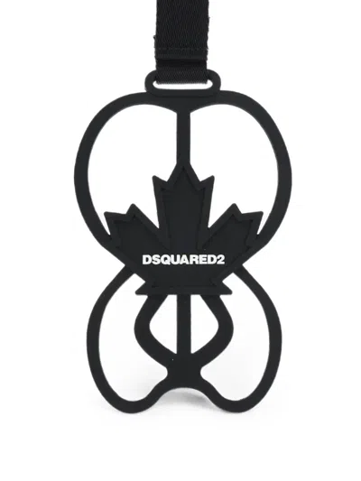 Dsquared2 Maple-leaf Adjustable-strap Phone Holder In Black