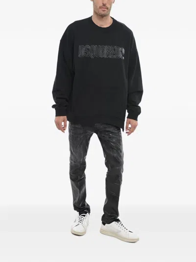 Dsquared2 Ragian Cool Sweatshirt With Embossed Logo In Multi