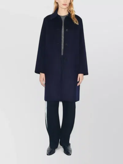 Tory Burch Reversible Double-faced Wool Jacket With T Monogram In Blue