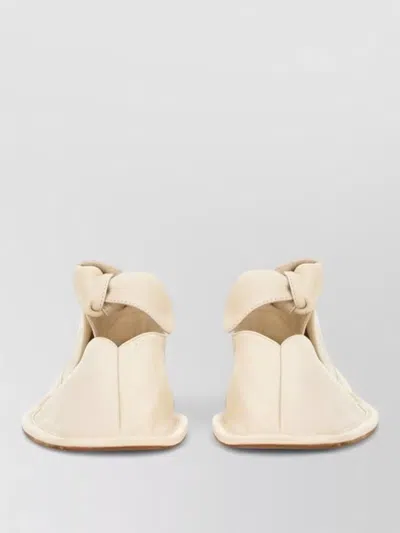 Hereu Neutrals Llasada Pointed Knotted Strap Flats In Neutral