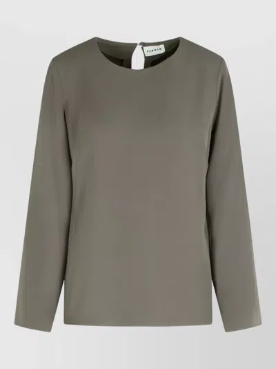 P.a.r.o.s.h Poker Polyester Blouse Round Neck Keyhole In Green