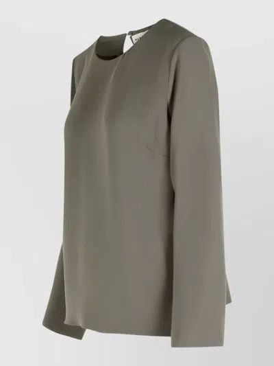 P.a.r.o.s.h Poker Polyester Blouse Round Neck Keyhole In Green
