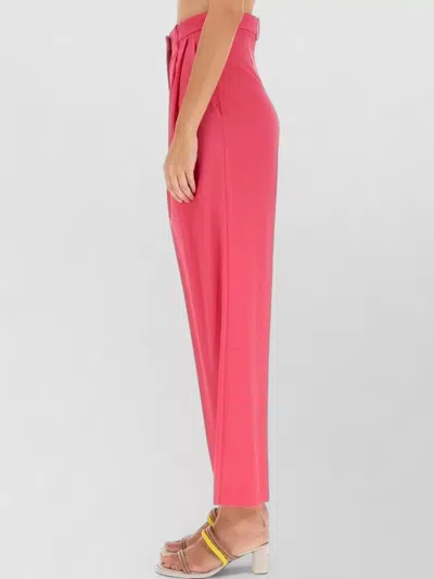 Alysi High-waisted Wool Pants With Pleated Front In Pink