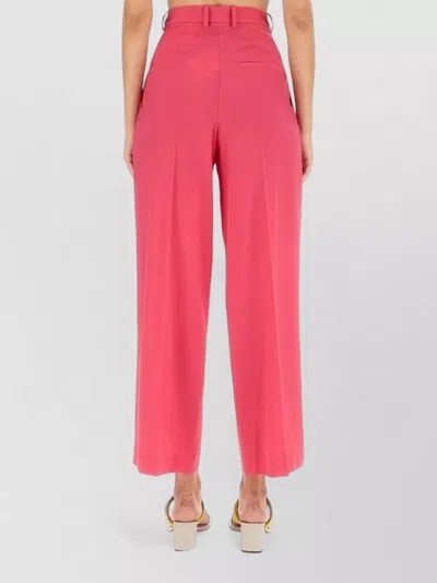 Alysi High-waisted Wool Pants With Pleated Front In Pink