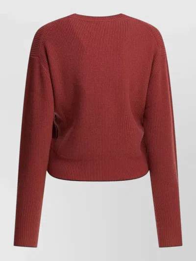 Chloé Short And Fitting Pullover With Wool Logo In Pink