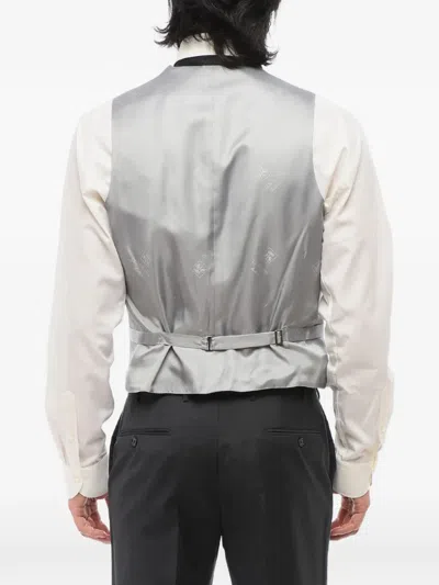 Corneliani Light Grey Solid Waistcoat In Transparent