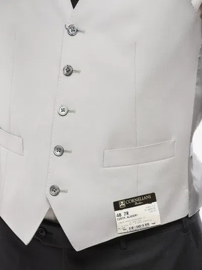 Corneliani Light Grey Solid Waistcoat In Transparent