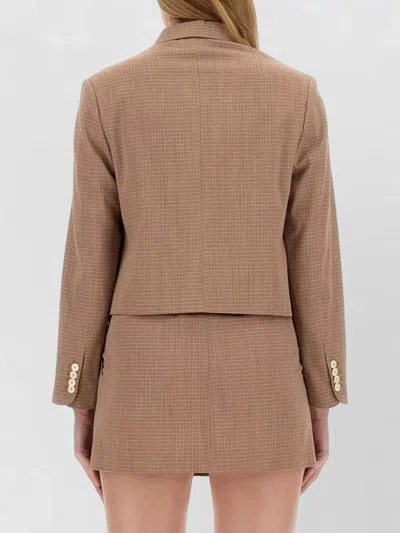 Alysi Short Jacket Single Breasted Notched Lapels In Brown