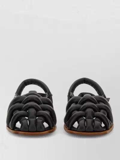 Hereu Cabersa 2 Sandals Braided Design Flat In Black