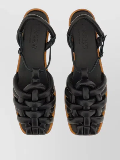 Hereu Cabersa 2 Sandals Braided Design Flat In Black