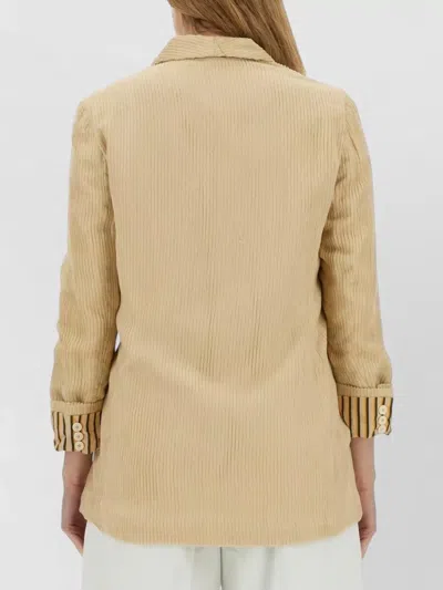 Alysi Oversize Double Breasted Jacket Notch Lapel In Neutral