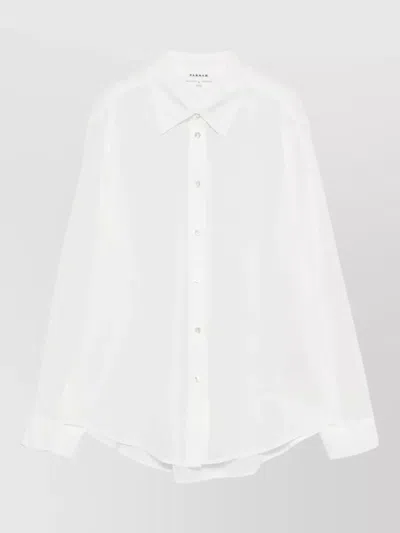 P.a.r.o.s.h Womens Shirt Curved Hem Sheer Fabric In White