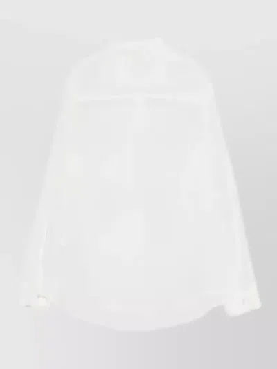 P.a.r.o.s.h Womens Shirt Curved Hem Sheer Fabric In White