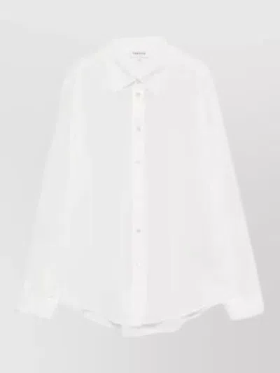 P.a.r.o.s.h Womens Shirt Curved Hem Sheer Fabric In White