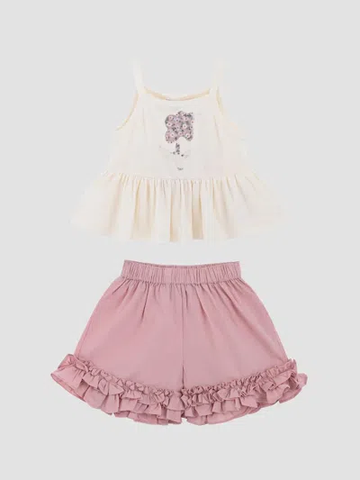 Mimi Tutu Ruffle Short Set In Pink