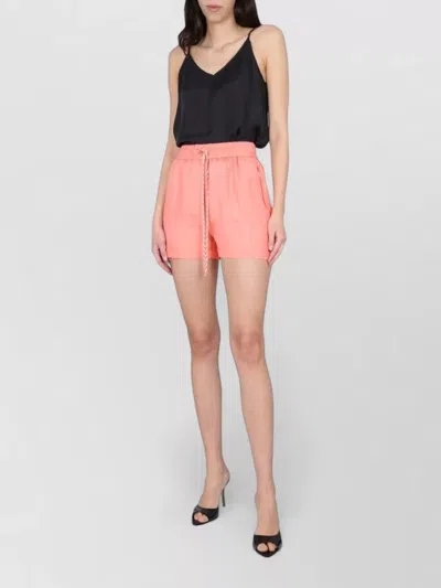 Alysi Twill Shorts Featuring Practical Side Pockets In Pink