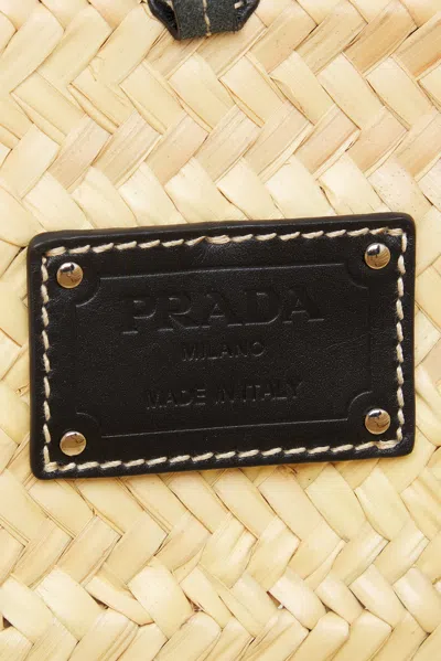 Pre-owned Prada Raffia Tote Bag In Neutral