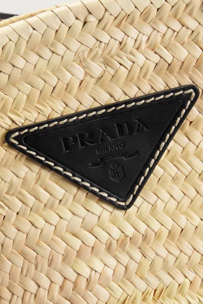 Pre-owned Prada Raffia Tote Bag In Neutral