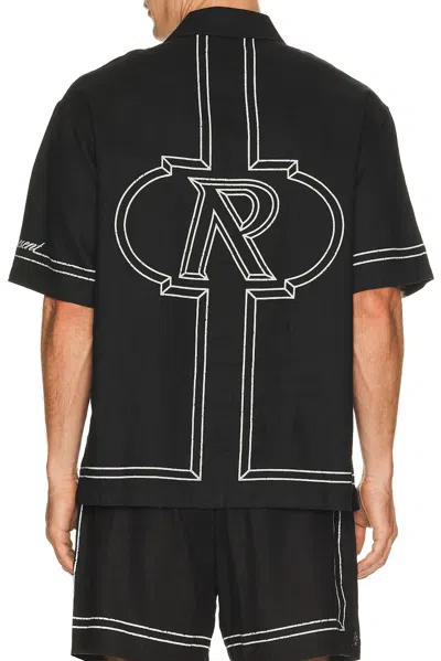 Represent Black Shirt With Logo Embroidery On Front And Rear And Contrasting Trims In Black
