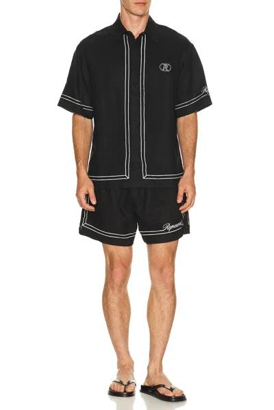 Represent Black Shirt With Logo Embroidery On Front And Rear And Contrasting Trims In Black