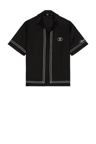 Represent Black Shirt With Logo Embroidery On Front And Rear And Contrasting Trims In Black