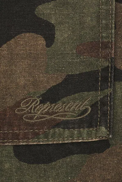 Represent Camo Print Cargo Shorts In Green