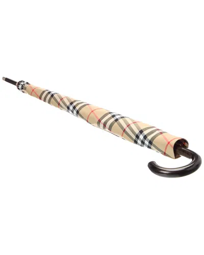 Burberry Check Folded Umbrella In Neutral