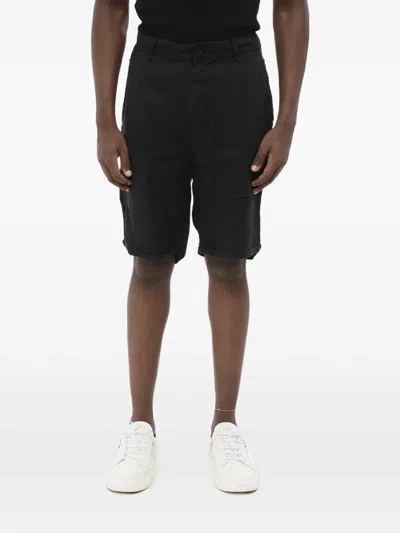 Never Enough Linen Belt-loop Shorts In Black