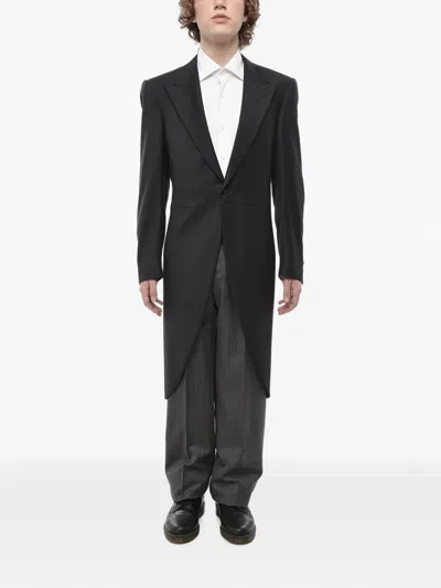 Corneliani Single-breasted Wool Morning Coat In Grey
