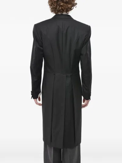 Corneliani Single-breasted Wool Morning Coat In Grey