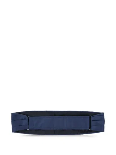 Corneliani Pleated Silk Cummerbund In Blue