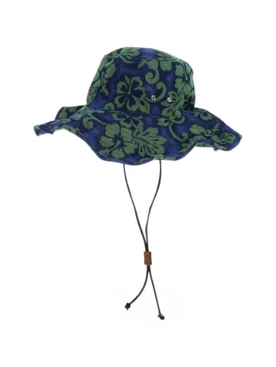 Dsquared2 Floral-pattern Hat In Blue