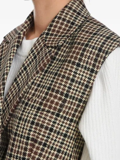 Herskind Houndstooth Double-breasted Waistcoat In Multi