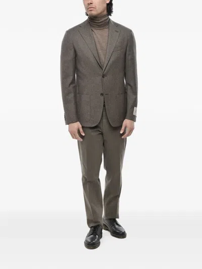 Corneliani Single-breasted Patch-pockets Blazer In Grey