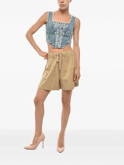 Sa Su Phi Valentina Drawstring Shorts In Brown