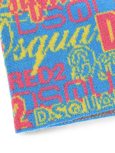 Dsquared2 Logo-intarsia Beanie Hat In Blue