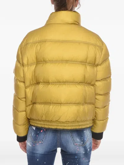 Dsquared2 Logo-print Quilted Jacket In Yellow