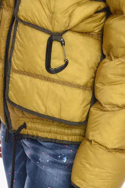 Dsquared2 Logo-print Quilted Jacket In Yellow