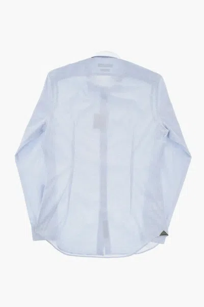Corneliani Checked-pattern Slim-fit Shirt In Blue