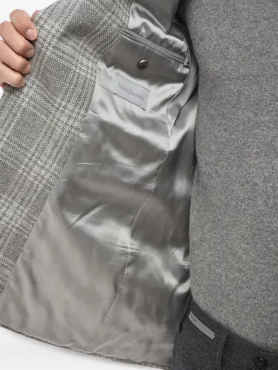CHECKED-PATTERN SINGLE-BREASTED BLAZER