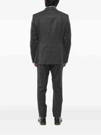 Corneliani Check-pattern Single-breasted Suit In Gray
