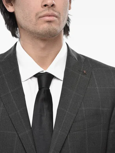 Corneliani Check-pattern Single-breasted Suit In Gray